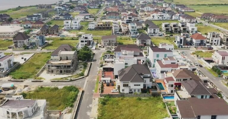 A residential estate in Lekki, Lagos, seen from above