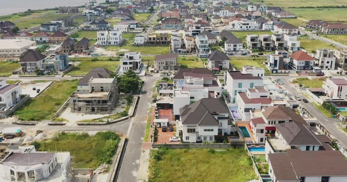 A residential estate in Lekki, Lagos, seen from above