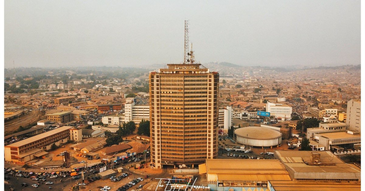 Cocoa House rising above the Ibadan skyline in Oyo State