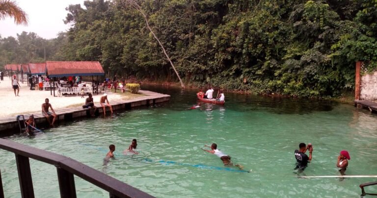 Bathers in the River Ethiope at Abraka, Delta State