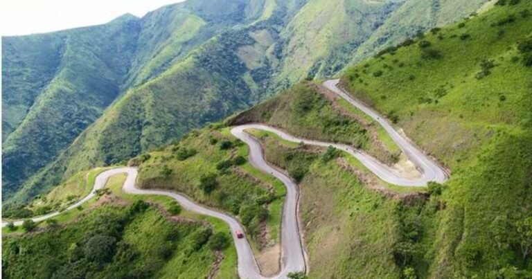 A road winding across the Mambilla Plateau in Taraba State
