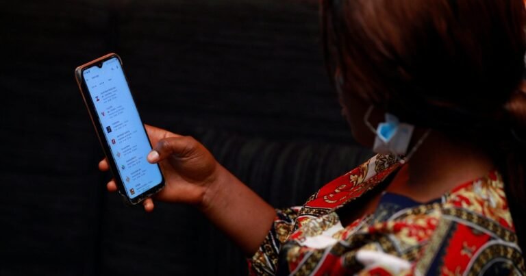Using a mobile banking app in Nigeria