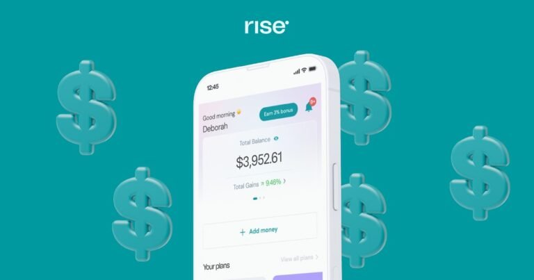 The Rise app showing a dollar investment balance