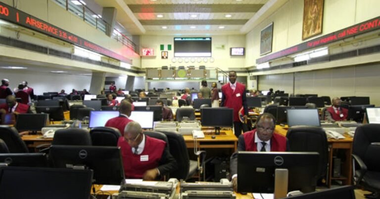 Traders on the floor of the Nigerian Exchange in Lagos